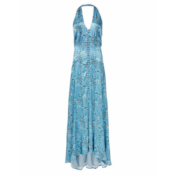 Luisa Beccaria Bottoncino Satin Dress - 38